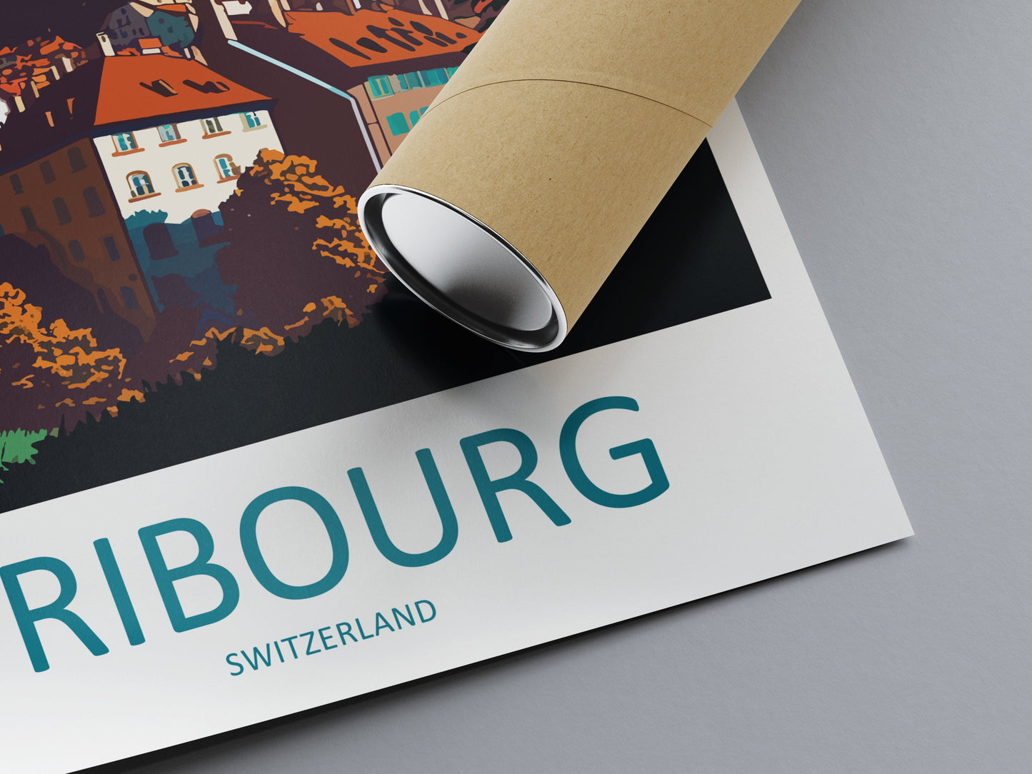 Fribourg Travel Print Wall Art Fribourg Wall Hanging Home Décor Fribourg Gift Art Lovers Switzerland Art Lover Gift Fribourg Travel Art