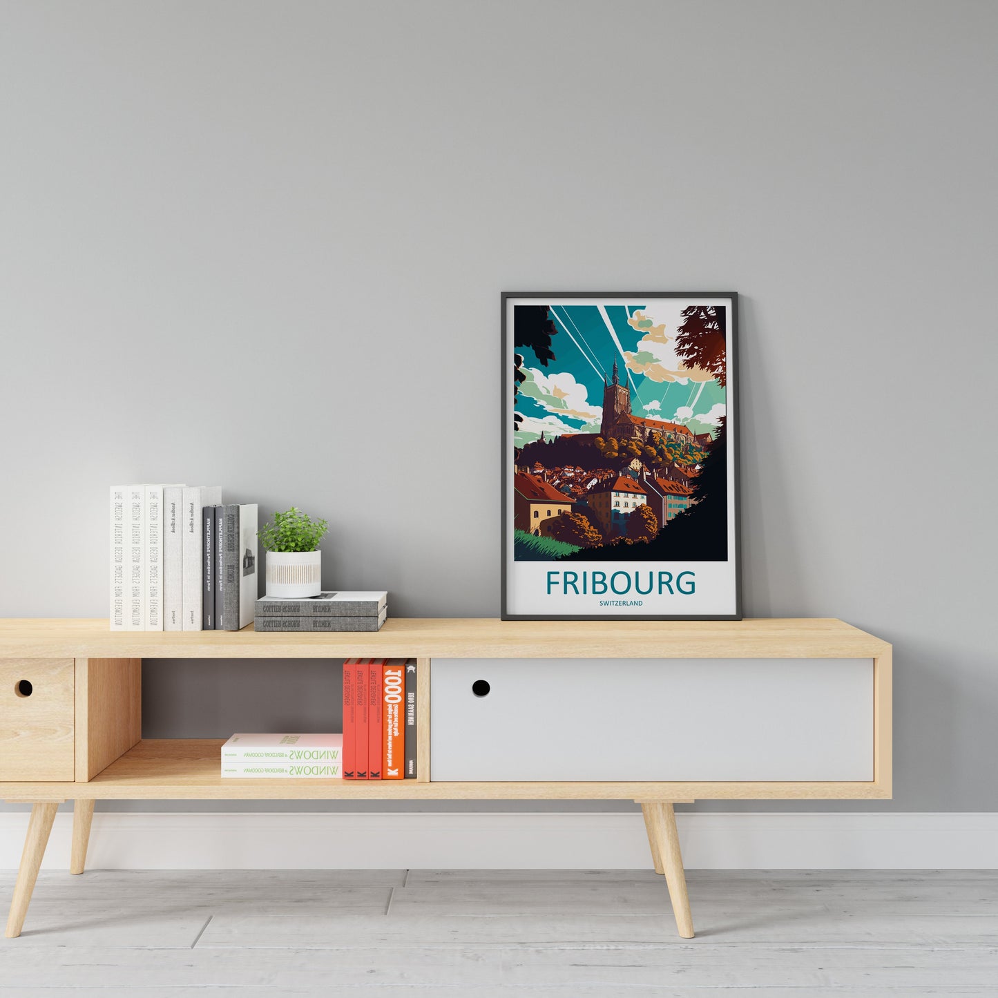 Fribourg Travel Print Wall Art Fribourg Wall Hanging Home Décor Fribourg Gift Art Lovers Switzerland Art Lover Gift Fribourg Travel Art