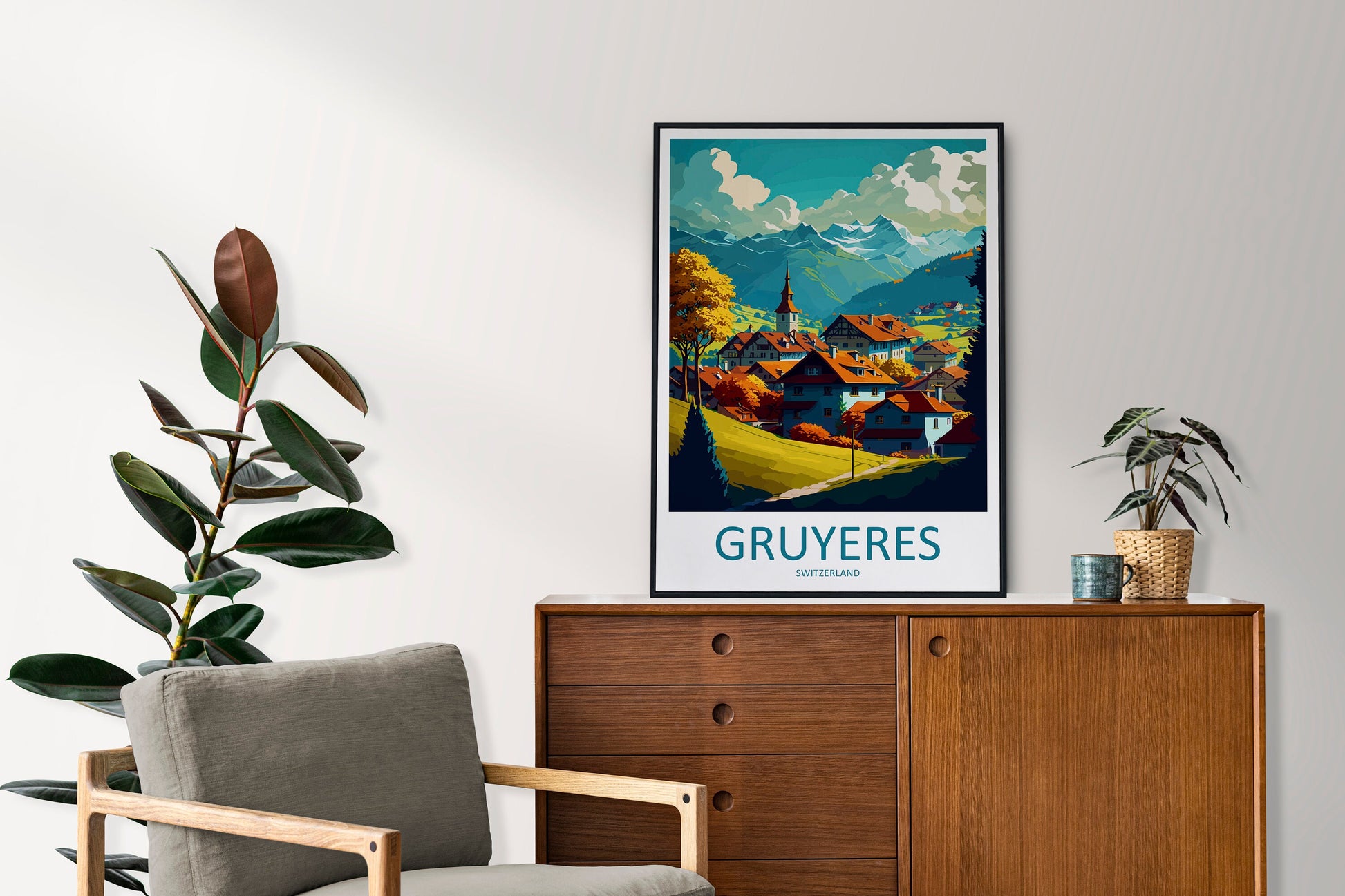 Gruyeres Travel Print Wall Art Gruyeres Wall Hanging Home Décor Gruyeres Gift Art Lovers Switzerland Art Lover Gift Gruyeres Travel Art