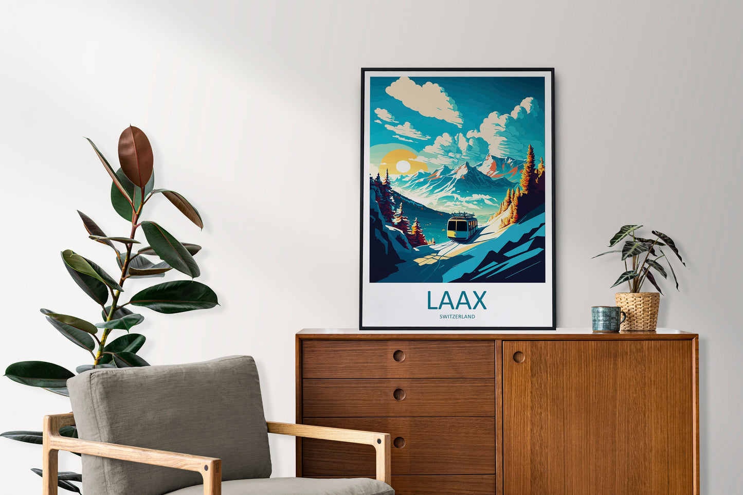 Laax Travel Print Wall Art Laax Wall Hanging Home Décor Laax Gift Art Lovers Switzerland Art Lover Gift Laax Travel Art