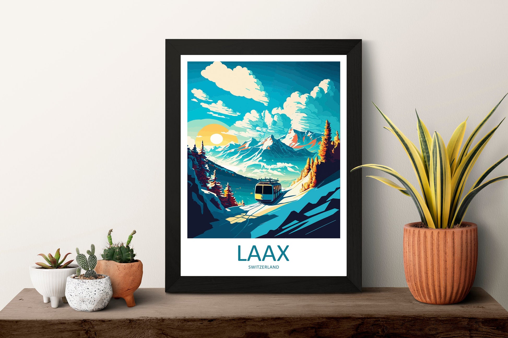 Laax Travel Print Wall Art Laax Wall Hanging Home Décor Laax Gift Art Lovers Switzerland Art Lover Gift Laax Travel Art