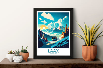 Laax Travel Print Wall Art Laax Wall Hanging Home Décor Laax Gift Art Lovers Switzerland Art Lover Gift Laax Travel Art