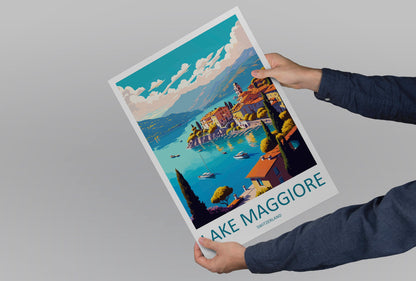 Lake Maggiore Travel Print Wall Art Lake Maggiore Wall Hanging Home Décor Lake Maggiore Gift Art Lovers Switzerland Art Lover Gift Lake Art
