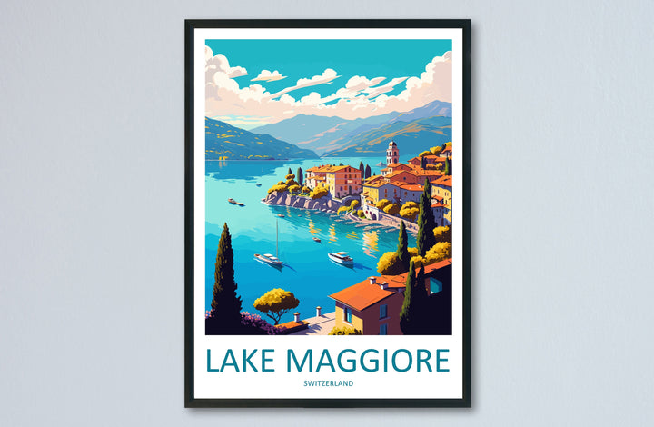 Lake Maggiore Travel Print Wall Art Lake Maggiore Wall Hanging Home Décor Lake Maggiore Gift Art Lovers Switzerland Art Lover Gift Lake Art