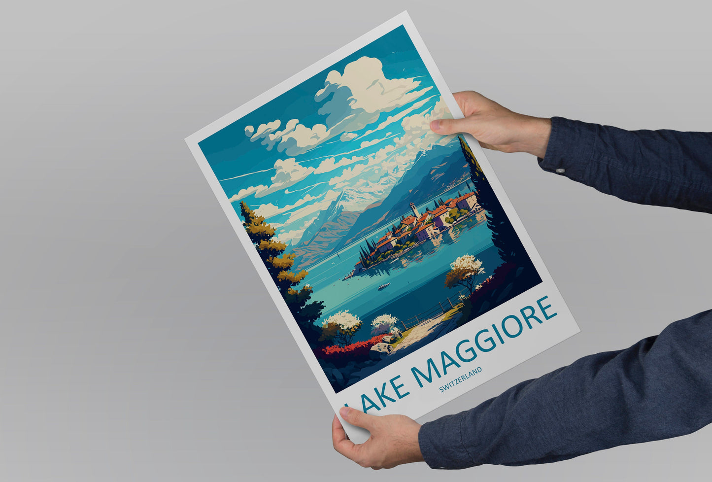 Lake Maggiore Travel Print Wall Art Lake Maggiore Wall Hanging Home Décor Lake Maggiore Gift Art Lovers Switzerland Art Lover Gift Lake Art