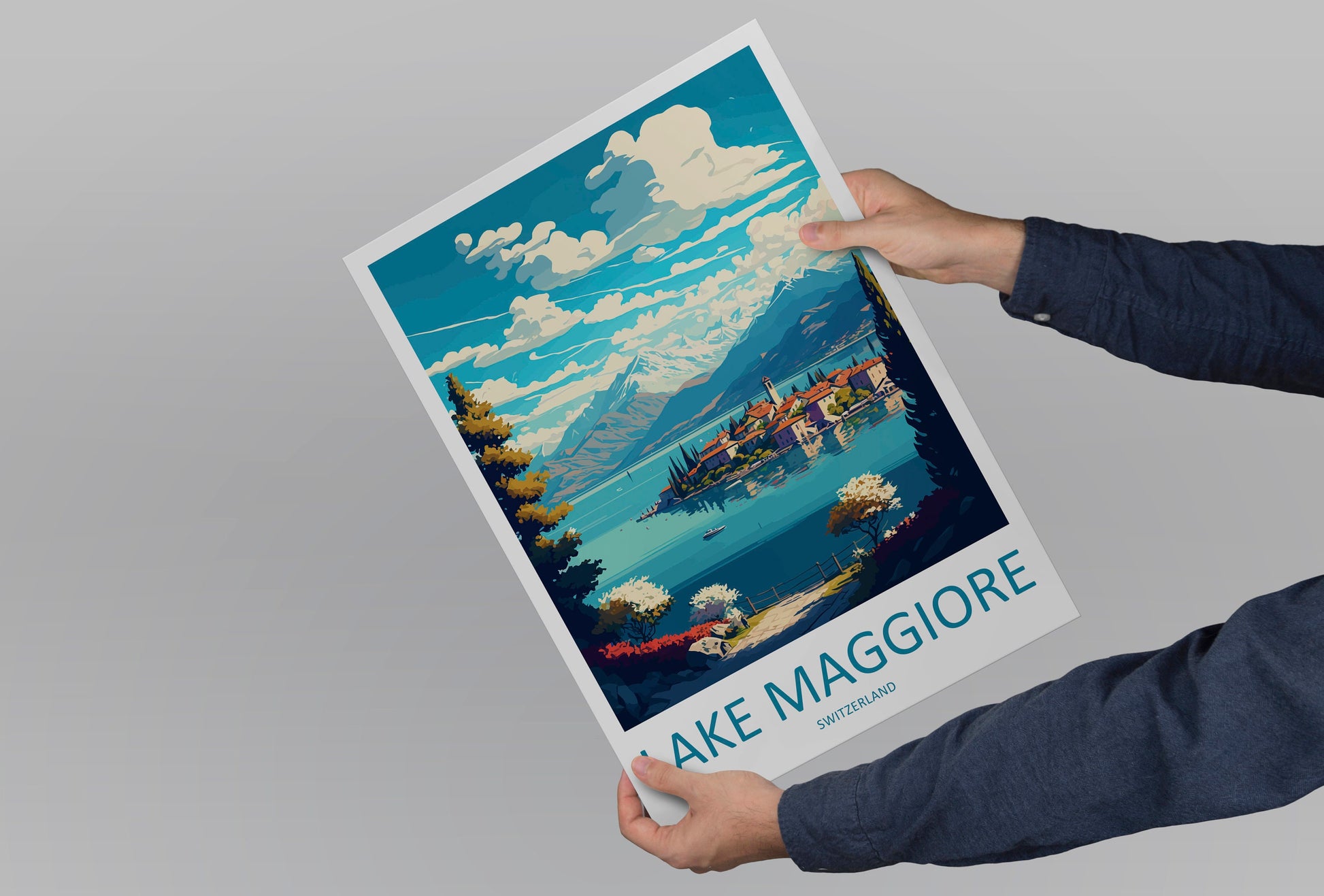 Lake Maggiore Travel Print Wall Art Lake Maggiore Wall Hanging Home Décor Lake Maggiore Gift Art Lovers Switzerland Art Lover Gift Lake Art