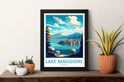 Lake Maggiore Travel Print Wall Art Lake Maggiore Wall Hanging Home Décor Lake Maggiore Gift Art Lovers Switzerland Art Lover Gift Lake Art