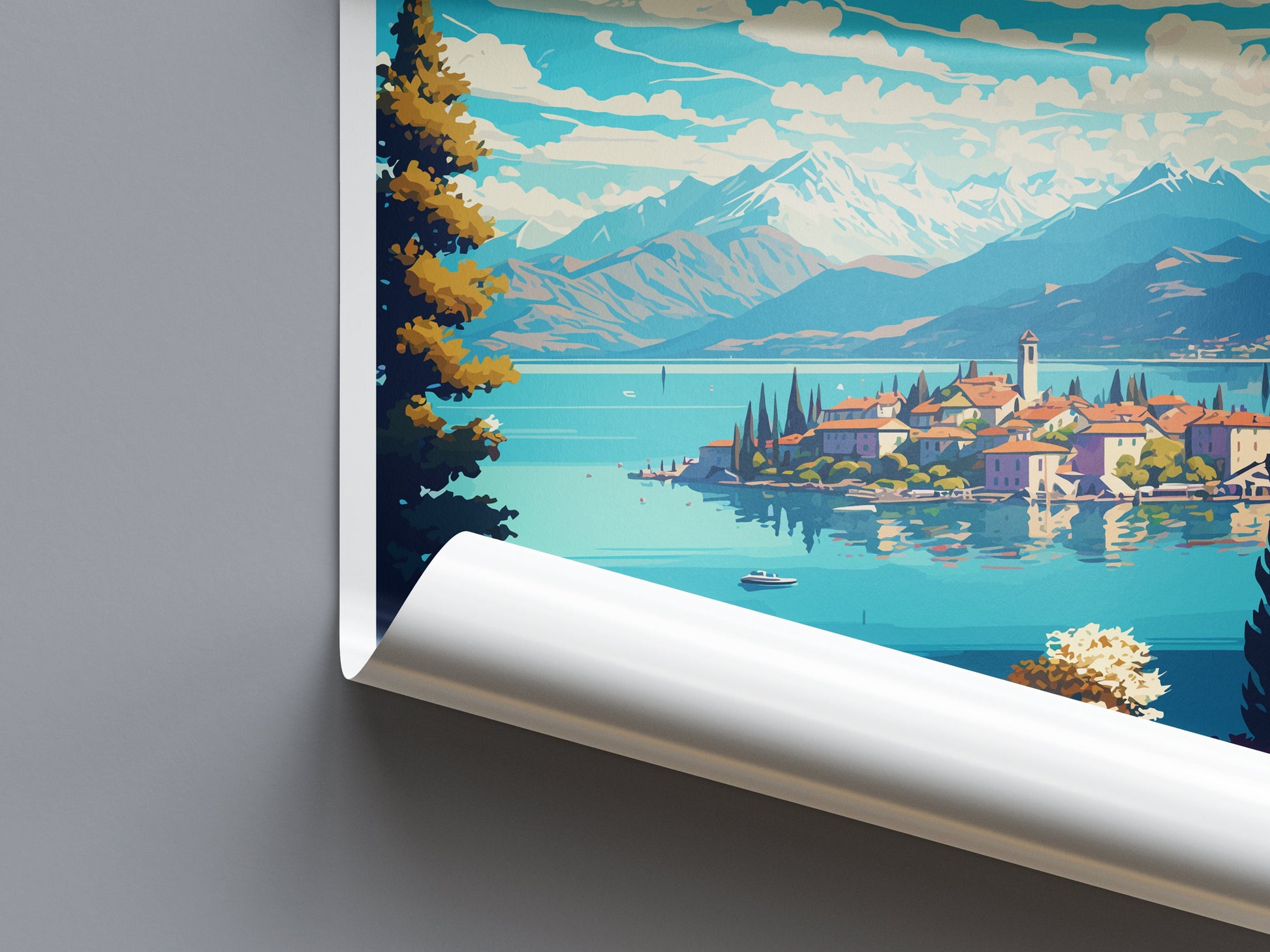 Lake Maggiore Travel Print Wall Art Lake Maggiore Wall Hanging Home Décor Lake Maggiore Gift Art Lovers Switzerland Art Lover Gift Lake Art