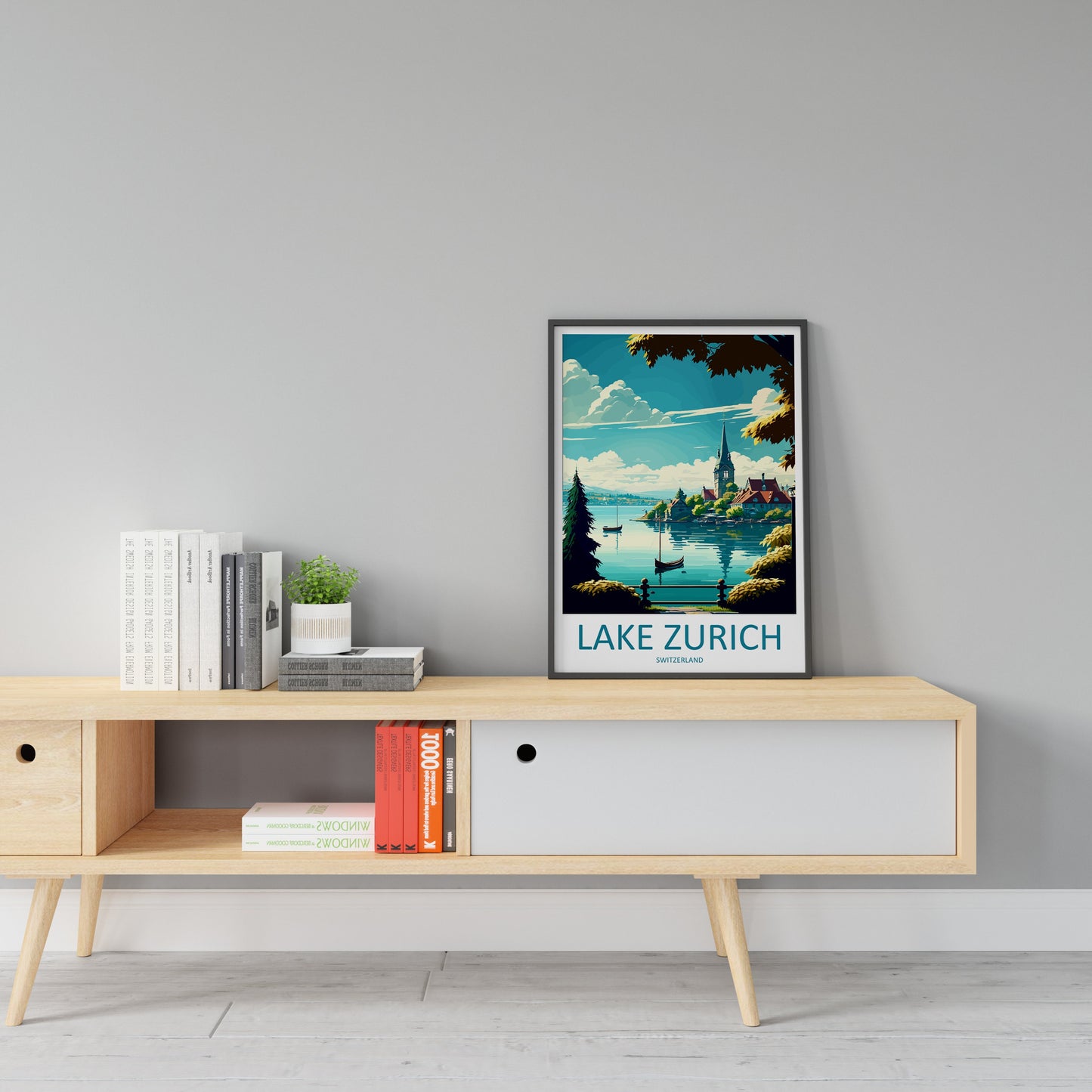 Lake Zurich Travel Print Wall Art Lake Zurich Wall Hanging Home Décor Lake Zurich Gift Art Lovers Switzerland Art Lover Gift Lake Zurich Art