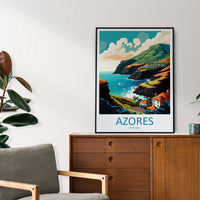 Azores Travel Print Wall Art Azores Wall Hanging Home Décor Azores Gift Art Lovers Portugal Art Lover Gift Azores Wall Décor Print