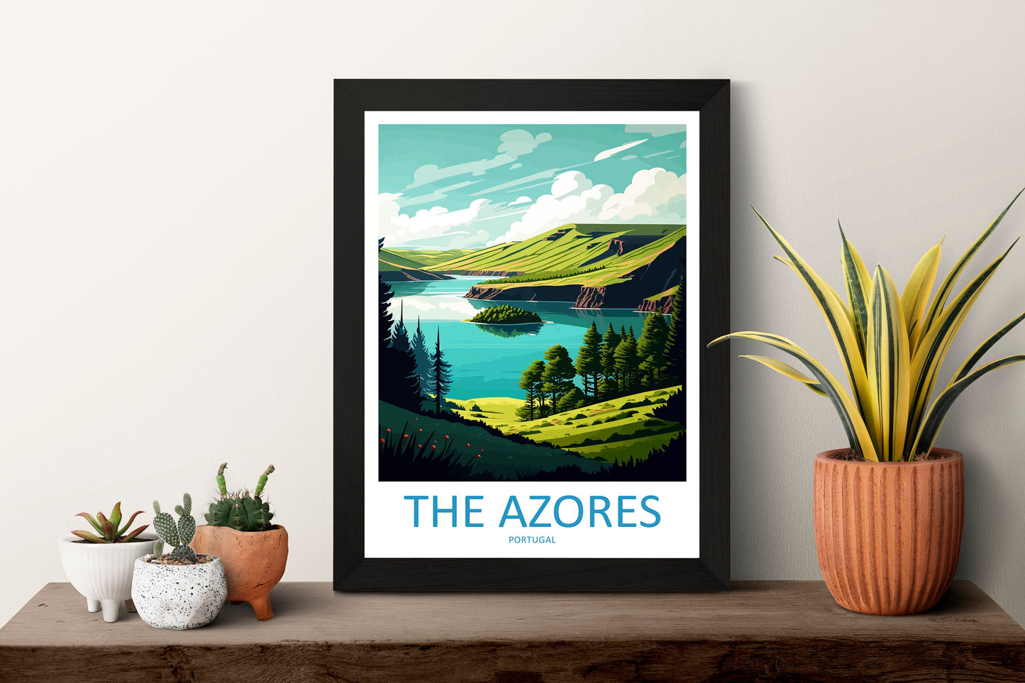 The Azores Travel Print Wall Art The Azores Wall Hanging Home Décor The Azores Gift Art Lovers Portugal Art Lover Gift The Azores Wall Décor