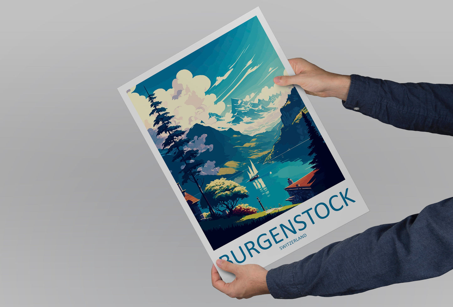 Burgenstock Travel Print Wall Art Burgenstock Wall Hanging Home Décor Burgenstock Gift Art Lovers Switzerland Art Lover Gift Burgenstock