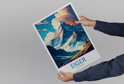 Eiger Travel Print Wall Art Eiger Wall Hanging Home Décor Eiger Gift Art Lovers Switzerland Art Lover Gift Eiger Travel Art