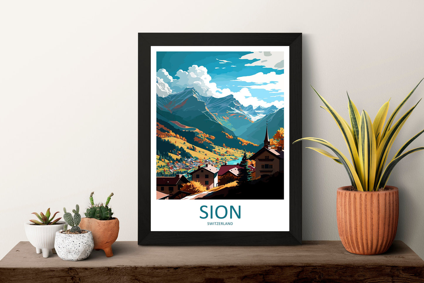 Sion Travel Print Wall Art Sion Wall Hanging Home Décor Sion Gift Art Lovers Switzerland Art Lover Gift Sion Travel Art Wall Gift