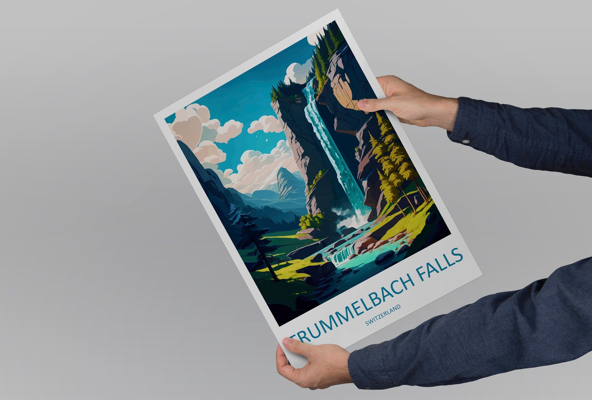 Trummelbach Falls Travel Print Wall Art Trummelbach Falls Wall Hanging Home Décor Trummelbach Falls Gift Art Lovers Switzerland Art Lover