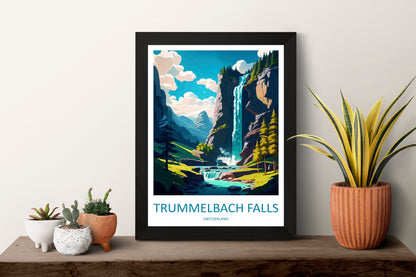 Trummelbach Falls Travel Print Wall Art Trummelbach Falls Wall Hanging Home Décor Trummelbach Falls Gift Art Lovers Switzerland Art Lover