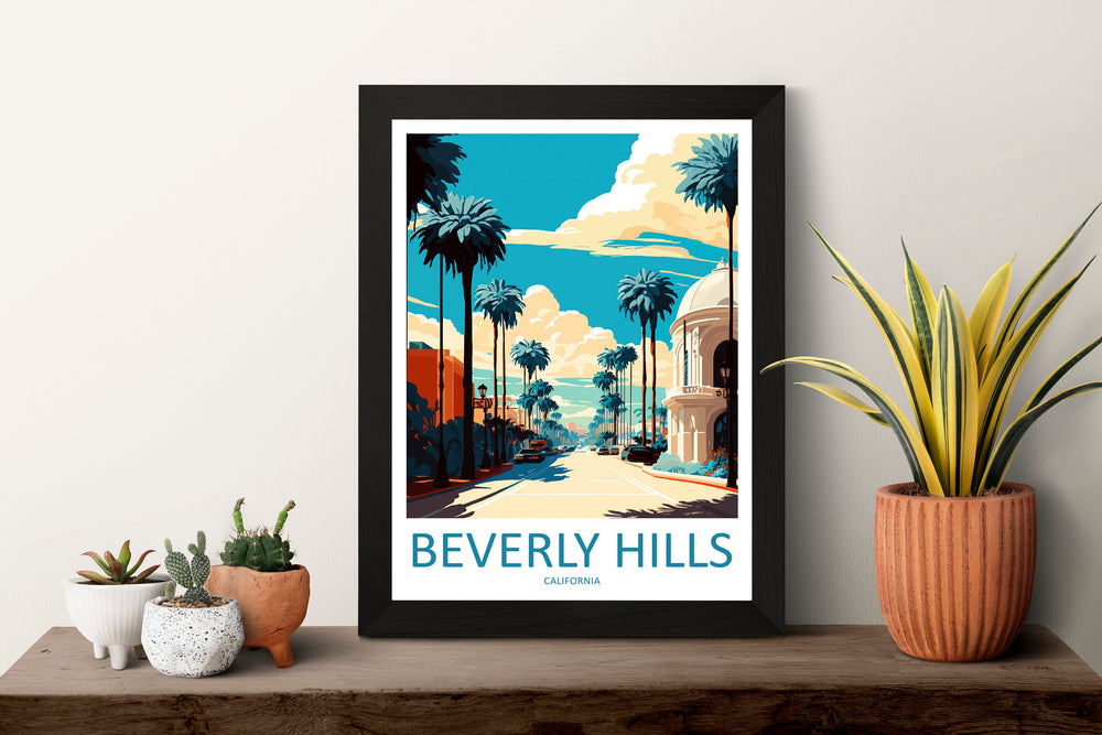 Beverly Hills Travel Print Wall Art Beverly Hills Wall Hanging Home Décor Beverly Hills Gift Art Lovers California Lover Gift Beverly Hills