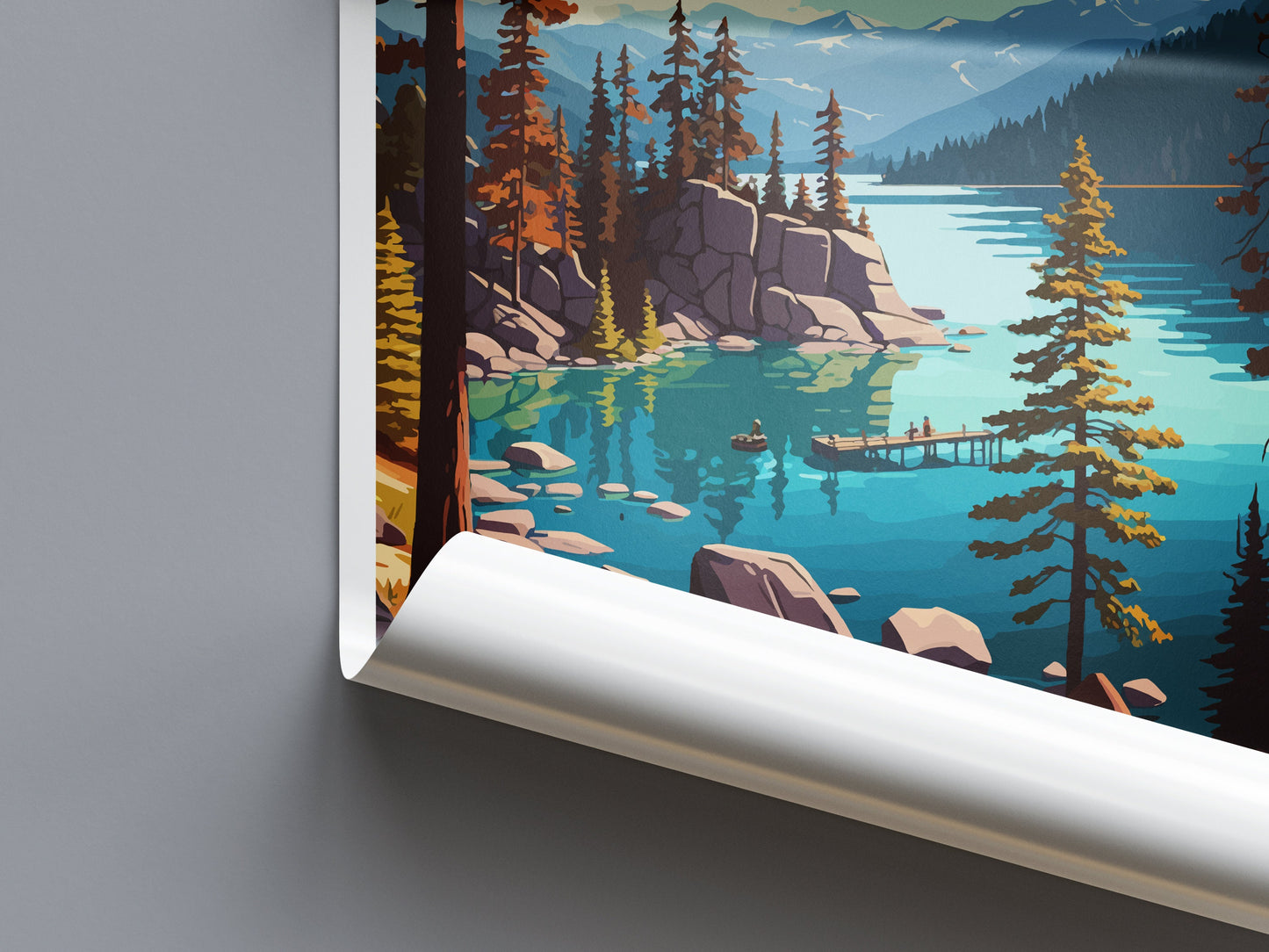 Lake Tahoe Travel Print Wall Art Lake Tahoe Wall Hanging Home Décor Lake Tahoe Gift Art Lovers California Art Lover Gift Lake Tahoe Decor
