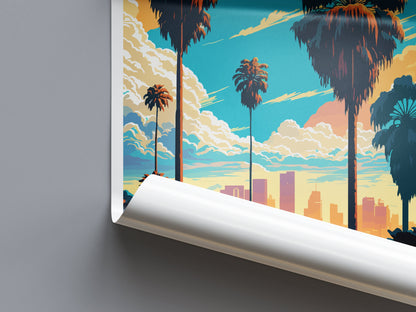 Los Angeles Travel Print Wall Art Los Angeles Wall Hanging Home Décor Los Angeles Gift Art Lovers California Art Lover Gift Los Angeles Deco