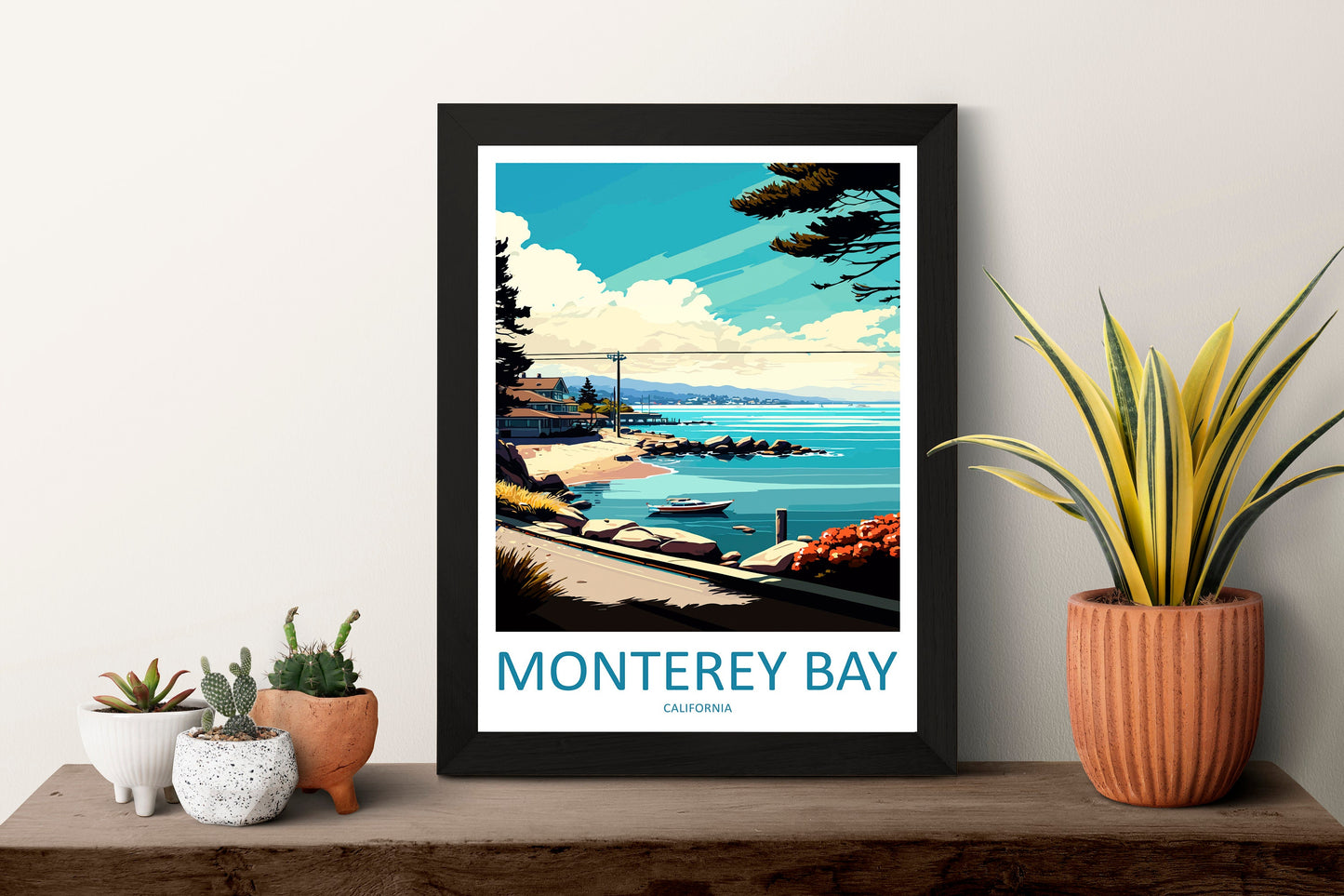 Monterey Bay Travel Print Wall Art Monterey Bay Wall Hanging Home Décor Monterey Bay Gift Art Lovers California Art Lover Gift Monterey Bay