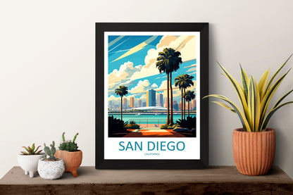 San Diego Travel Print Wall Art San Diego Wall Hanging Home Décor San Diego Gift Art Lovers California Art Lover Gift San Diego Poster