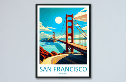 San Francisco Golden Gate Travel Print Wall Art San Francisco Wall Hanging Home Décor San Francisco Gift Art Lovers California Art Lover