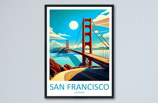San Francisco Golden Gate Travel Print Wall Art San Francisco Wall Hanging Home Décor San Francisco Gift Art Lovers California Art Lover