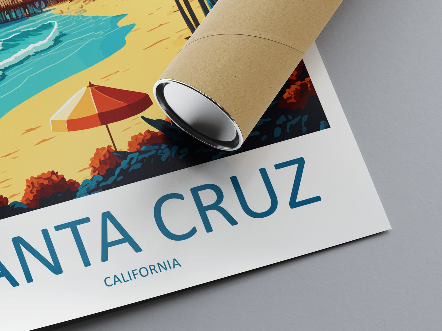 Santa Cruz Travel Print Wall Art Santa Cruz Wall Hanging Home Décor Santa Cruz Gift Art Lovers California Art Lover Gift Santa Cruz Poster