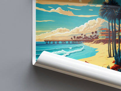 Santa Cruz Travel Print Wall Art Santa Cruz Wall Hanging Home Décor Santa Cruz Gift Art Lovers California Art Lover Gift Santa Cruz Poster