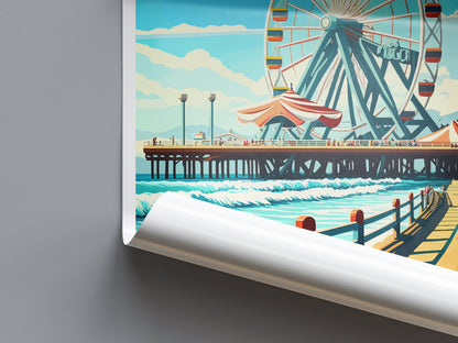 Santa Monica Travel Print Wall Art Santa Monica Wall Hanging Home Décor Santa Monica Gift Art Lovers California Art Lover Gift Santa Monica