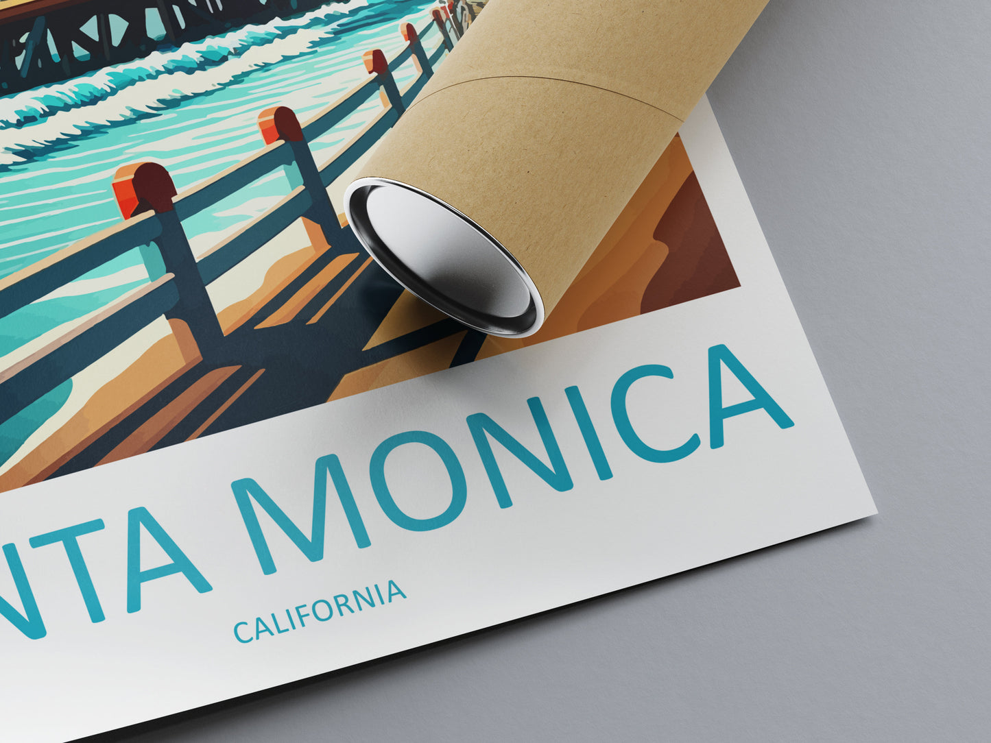 Santa Monica Travel Print Wall Art Santa Monica Wall Hanging Home Décor Santa Monica Gift Art Lovers California Art Lover Gift Santa Monica