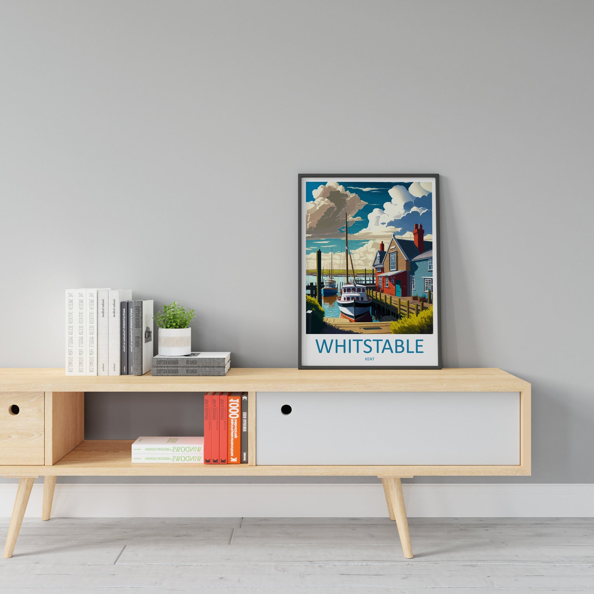 Whitstable Harbour Travel Print Wall Art Whitstable Wall Hanging Home Décor Whitstable Gift Art Lovers England Art Lover Gift Whitstable