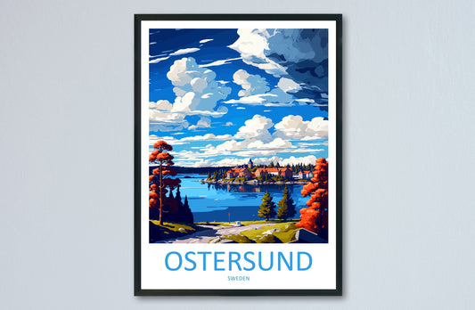 Ostersund Travel Print Wall Art Ostersund Wall Hanging Home Décor Ostersund Gift Art Lovers Sweden Art Lover Gift Ostersund Travel Art