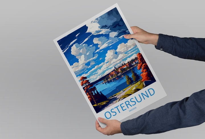 Ostersund Travel Print Wall Art Ostersund Wall Hanging Home Décor Ostersund Gift Art Lovers Sweden Art Lover Gift Ostersund Travel Art