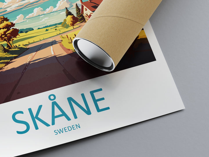 Skane Travel Print Wall Art Skane Wall Hanging Home Décor Skane Gift Art Lovers Sweden Art Lover Gift Skane Travel Art Poster