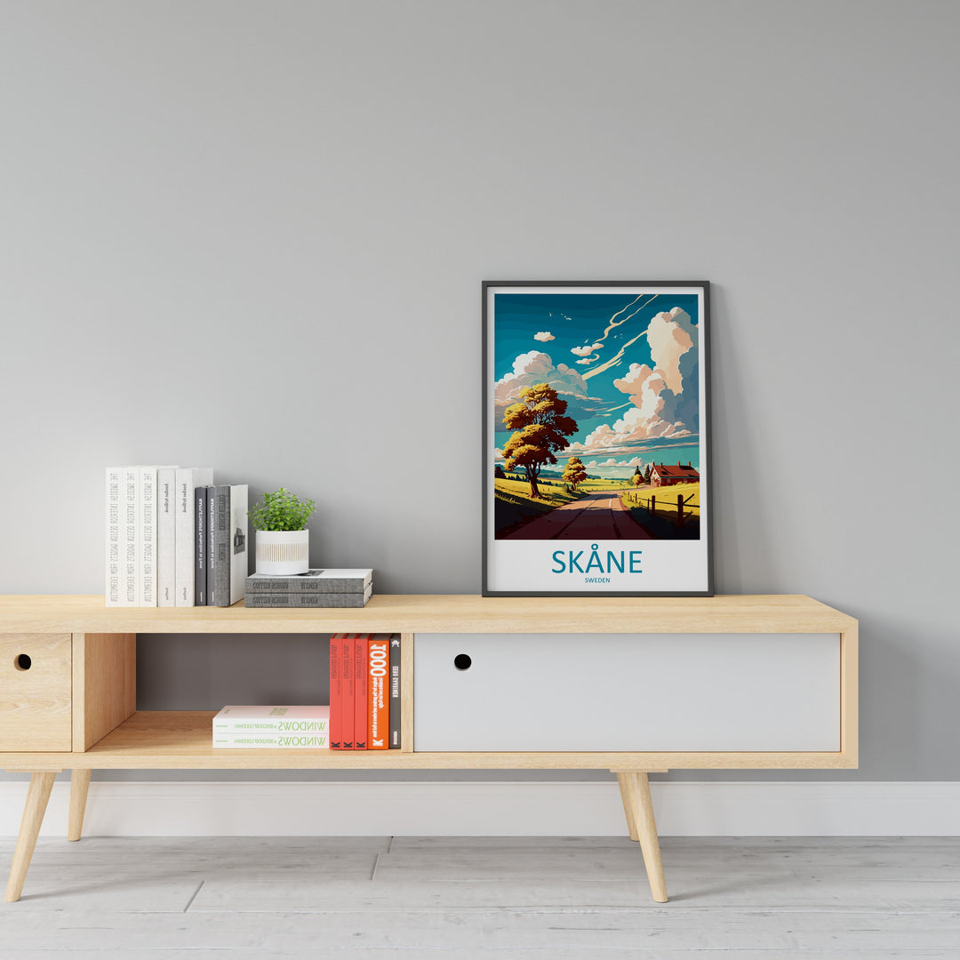 Skane Travel Print Wall Art Skane Wall Hanging Home Décor Skane Gift Art Lovers Sweden Art Lover Gift Skane Travel Art Poster