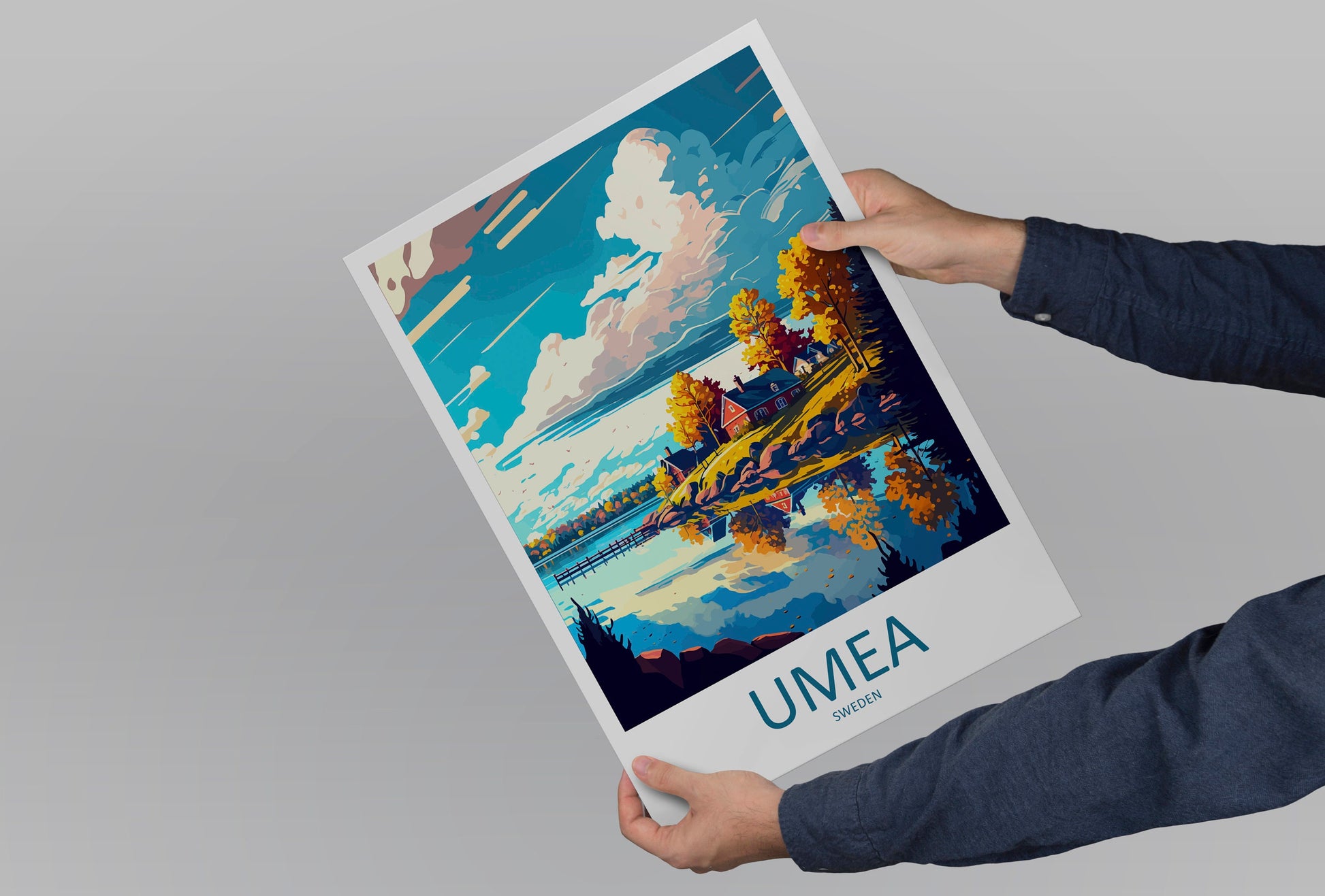 Umea Travel Print Wall Art Umea Wall Hanging Home Décor Umea Gift Art Lovers Sweden Art Lover Gift Umea Travel Art Poster