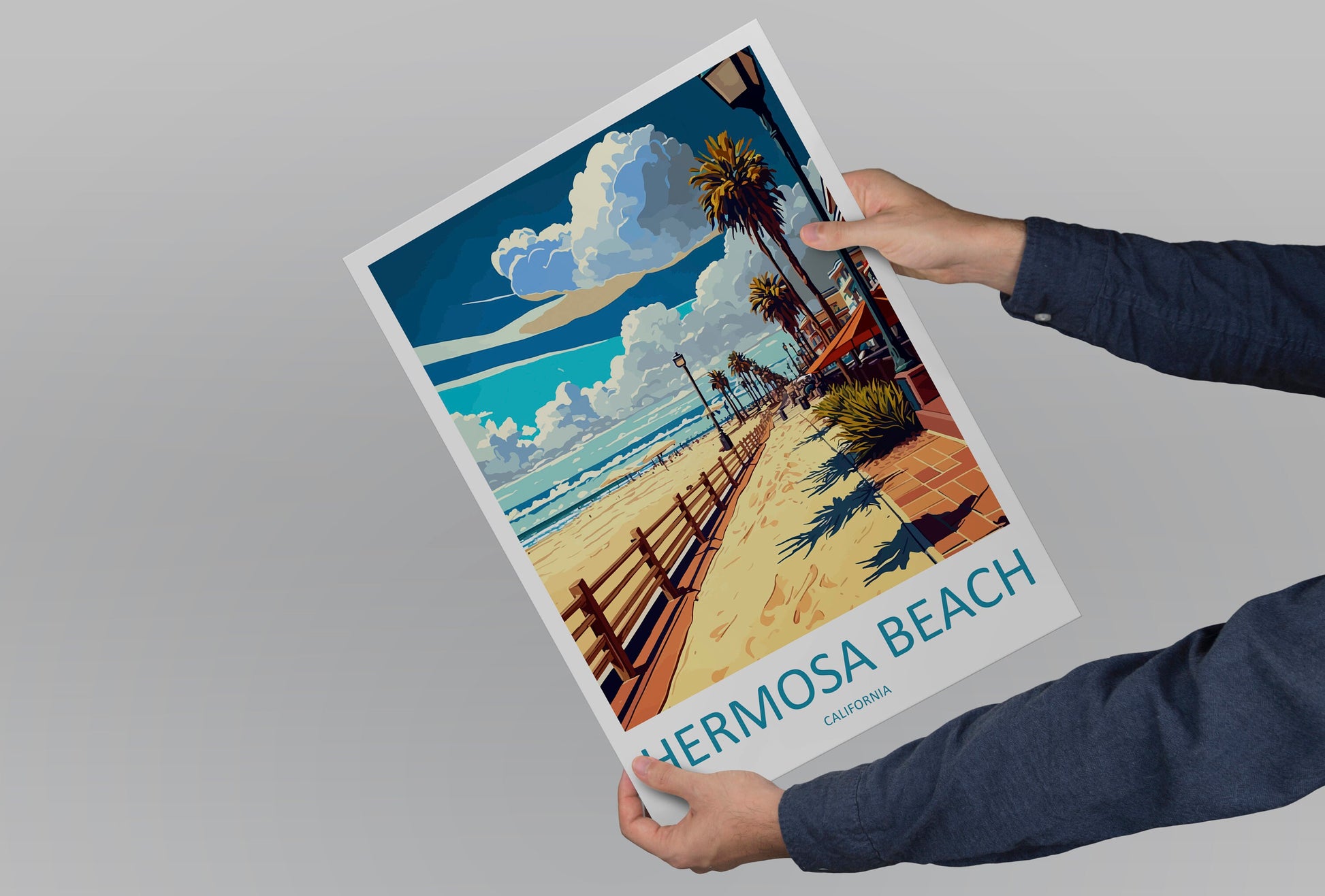 Hermosa Beach Travel Print Wall Art Hermosa Beach Wall Hanging Home Décor Hermosa Beach Gift Art Lovers California Art Lover Gift