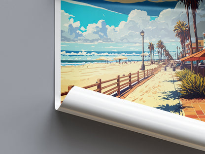 Hermosa Beach Travel Print Wall Art Hermosa Beach Wall Hanging Home Décor Hermosa Beach Gift Art Lovers California Art Lover Gift
