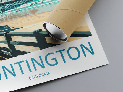 Huntington Beach Travel Print Wall Art Huntington Beach Wall Hanging Home Décor Huntington Beach Gift Art Lovers California Art Lover Gift