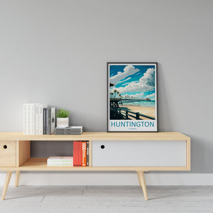 Huntington Beach Travel Print Wall Art Huntington Beach Wall Hanging Home Décor Huntington Beach Gift Art Lovers California Art Lover Gift