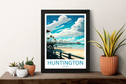 Huntington Beach Travel Print Wall Art Huntington Beach Wall Hanging Home Décor Huntington Beach Gift Art Lovers California Art Lover Gift