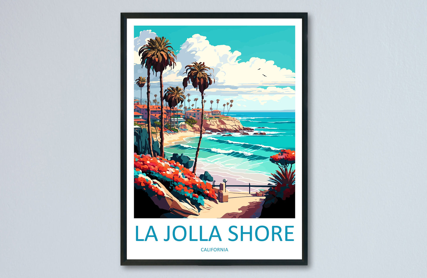 La Jolla Shore Travel Print Wall Art La Jolla Shore Wall Hanging Home Décor La Jolla Shore Gift Art Lovers California Art Lover Gift