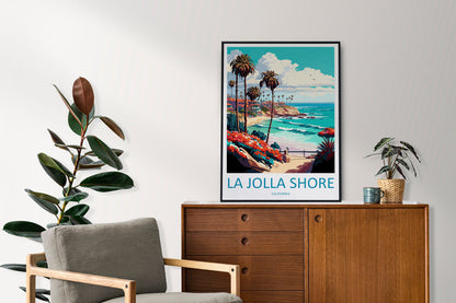 La Jolla Shore Travel Print Wall Art La Jolla Shore Wall Hanging Home Décor La Jolla Shore Gift Art Lovers California Art Lover Gift
