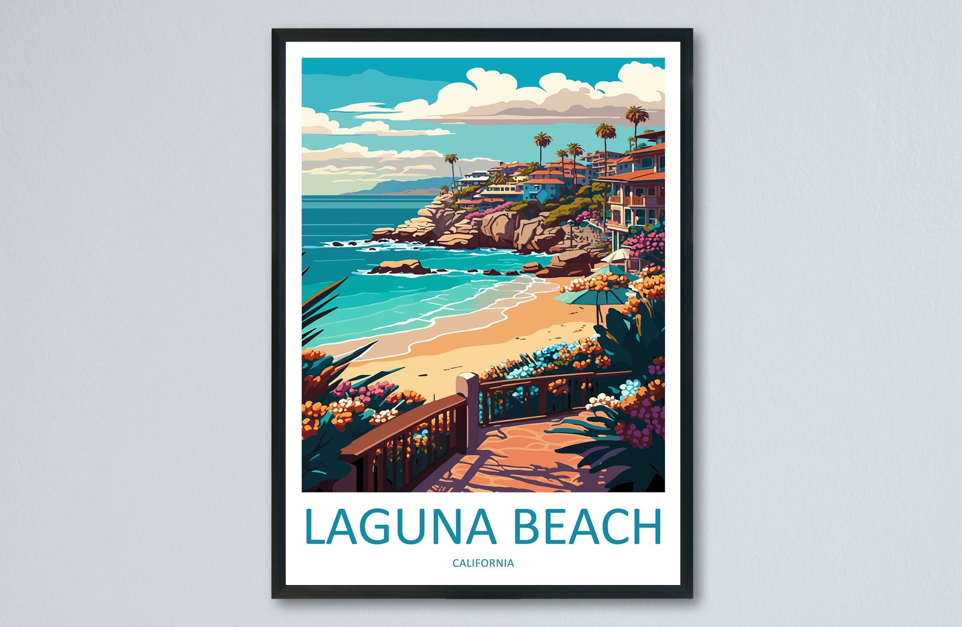 Laguna Beach Travel Print Wall Art Laguna Beach Wall Hanging Home Décor Laguna Beach Gift Art Lovers California Art Lover Gift