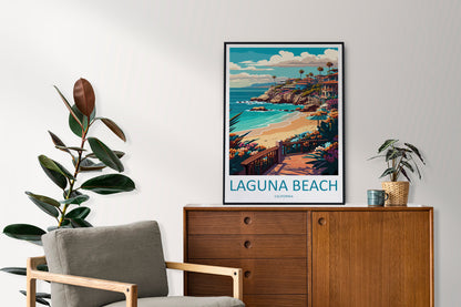 Laguna Beach Travel Print Wall Art Laguna Beach Wall Hanging Home Décor Laguna Beach Gift Art Lovers California Art Lover Gift