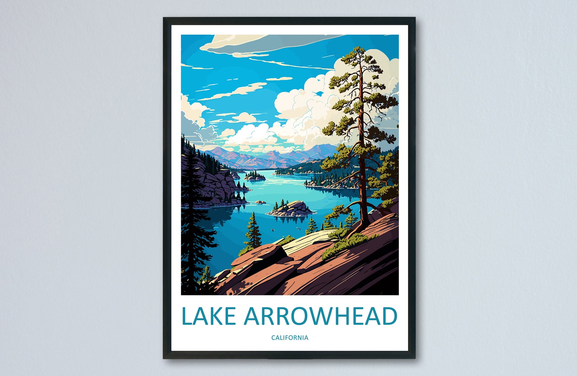 Lake Arrowhead Travel Print Wall Art Lake Arrowhead Wall Hanging Home Décor Lake Arrowhead Gift Art Lovers California Art Lover Gift