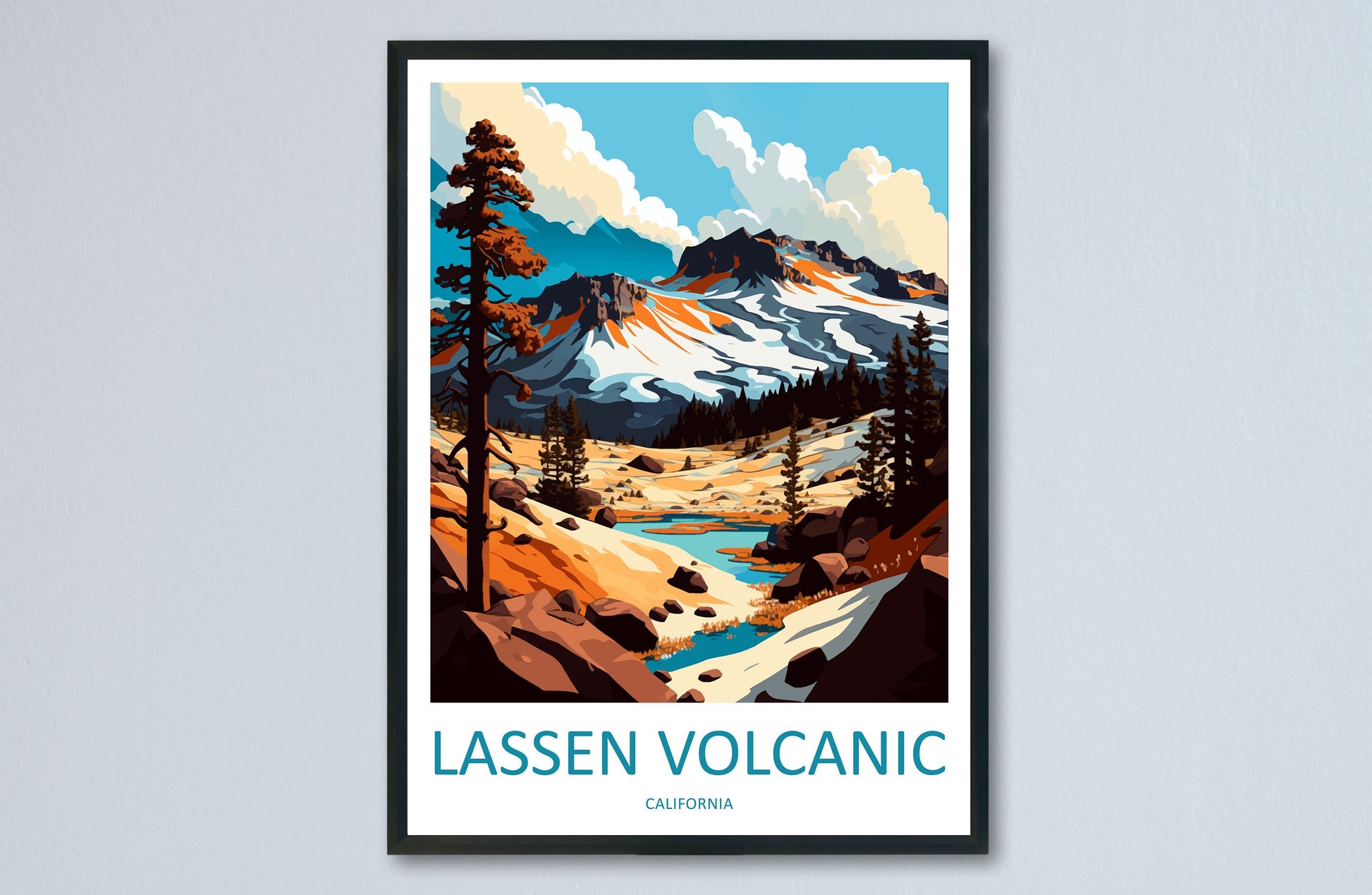 Lassen Volcanic National Park Travel Print Wall Art Lassen Volcanic Wall Hanging Home Décor Lassen Volcanic Gift Art Lovers California Art