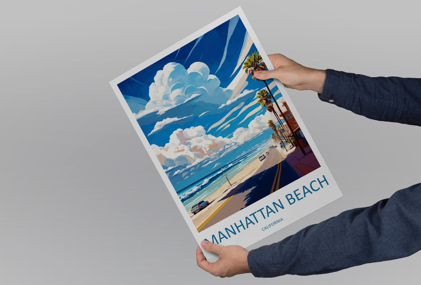 Manhattan Beach Travel Print Wall Art Manhattan Beach Wall Hanging Home Décor Manhattan Beach Gift Art Lovers California Art Lover Gift