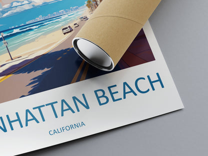 Manhattan Beach Travel Print Wall Art Manhattan Beach Wall Hanging Home Décor Manhattan Beach Gift Art Lovers California Art Lover Gift